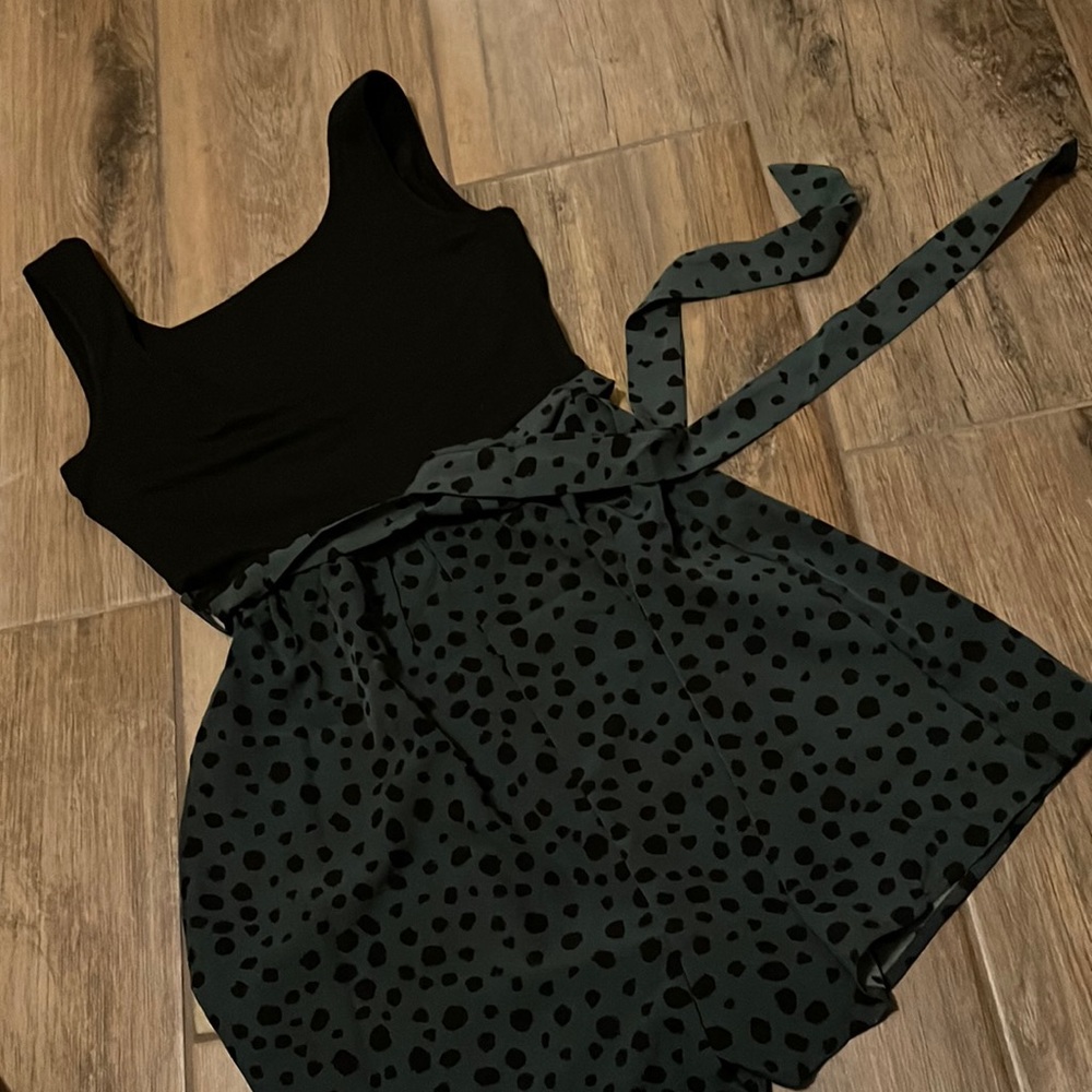 Cheetah Print Teal Romper